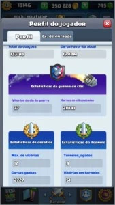 Conta de Clash Royale
