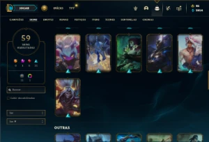 Bronze 4 com 90 Champs e 59 Skins + 4 Fragmentos - League of Legends LOL