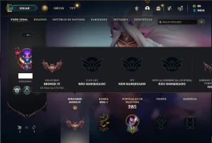 Bronze 4 com 90 Champs e 59 Skins + 4 Fragmentos - League of Legends LOL