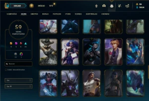 Bronze 4 com 90 Champs e 59 Skins + 4 Fragmentos - League of Legends LOL