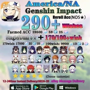 [América] genshin Impact reroll Starter Fresh Acc primogems