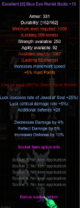 Set Blue Eye Rw Anc + Boots Be Skt Full +15 - Megamu - MU Online