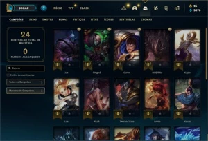 Conta prata 1 com 22 Champs e 3 Skins + 4 Espolios - League of Legends LOL