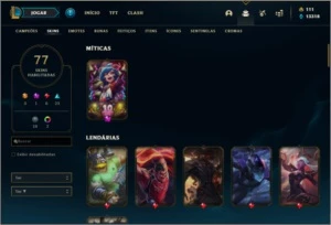 Conta Platina 2 Com Warwick Selvagem e Twitch Medieval Raras - League of Legends LOL
