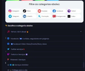 Painel de seguidores - Serviços Digitais