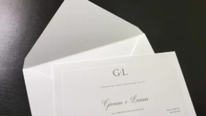 Convite de Casamento Minimalista Linho