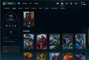 Conta unranked com 49 Champs e 25 Skins + 2 Prestigios - League of Legends LOL
