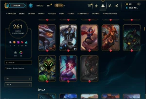 Prata 2 com TODOS os champs e 261 Skins ( MAIN ADC ) - League of Legends LOL