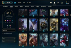 Conta Platina 4 com TODOS os champs e 312 Skins +2 Prestigio - League of Legends LOL