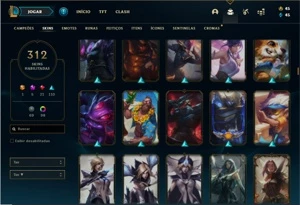 Conta Platina 4 com TODOS os champs e 312 Skins +2 Prestigio - League of Legends LOL