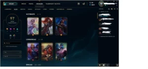 Conta League de League of Legends Platina 4/ 97 skins LOL