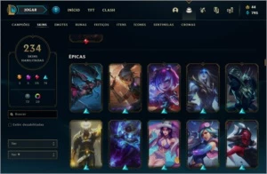 Conta com 234 skins - League of Legends LOL