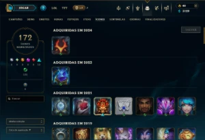 Unranked com 100 Champs e 55 Skins ( MID / JG ) - League of Legends LOL