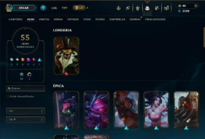 Unranked com 100 Champs e 55 Skins ( MID / JG ) - League of Legends LOL