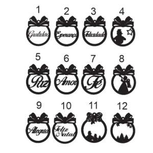 Bolas Natalinas Sortidas em MDF - Kits de 5 ou 10 - Artesanato e Personalizados