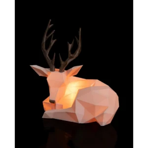 Luminária de Natal 3D Rena Geométrica - 17cm - Artesanato e Personalizados