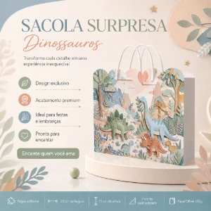 Kit 15 Sacolinhas Dinossauros - Pegue e Monte - Artesanato e Personalizados