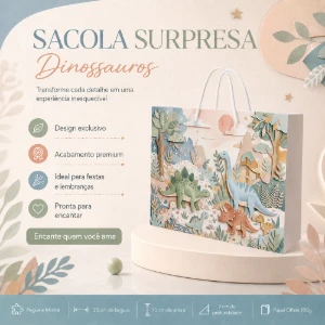 Kit 15 Sacolinhas Dinossauros - Pegue e Monte - Artesanato e Personalizados