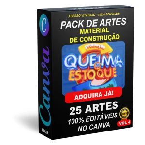 Pack Canva Material de Construção Vol 4 - 25 Artes Editáveis - Serviços Digitais