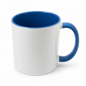 Caneca de Cerâmica com Interior e Alça Coloridos - Artesanato e Personalizados