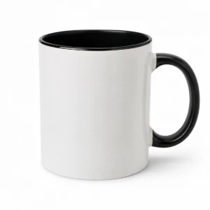 Caneca de Cerâmica com Interior e Alça Coloridos - Artesanato e Personalizados