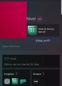 OLD STEAM 17 ANOS COM MEDALHA - Counter Strike CS