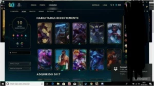 Lol lv 33 10 skins ouro V S7 - League of Legends