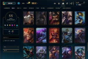 Conta Unranked com 100 e 55 Skins ( MID / ADC / SUP ) - League of Legends LOL