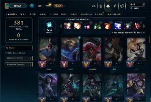 Conta Unranked com 100 e 55 Skins ( MID / ADC / SUP ) - League of Legends LOL