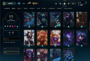 Conta Unranked com 100 e 55 Skins ( MID / ADC / SUP ) - League of Legends LOL