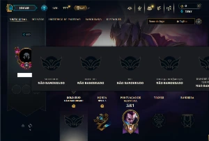 Conta Unranked com 100 e 55 Skins ( MID / ADC / SUP )