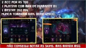 2 CONTA POR 700 - League of Legends LOL