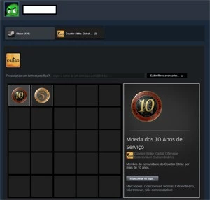 Steam Old 16 anos, Medalha de 10 e 5 anos, +250 jogos - Counter Strike CS