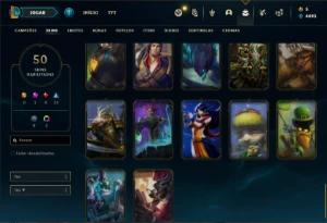 Conta ouro 2 com 82 Champs e 50 Skins - League of Legends LOL