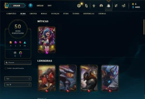 Conta ouro 2 com 82 Champs e 50 Skins - League of Legends LOL