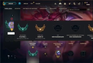 Conta platina 1 com 33 Champs e 8 Skins - League of Legends LOL