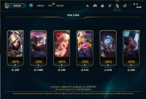 Conta platina 1 com 33 Champs e 8 Skins - League of Legends LOL
