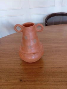 Vaso Terracota em Cerâmica Natural 23cm - Artesanato e Personalizados
