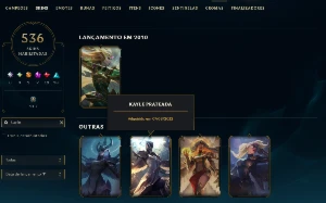 Todas Skins Raras | Black Alistar, Kayle Prateada Todas Pax - League of Legends LOL