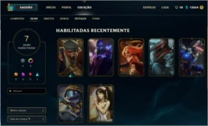 conta ouro 3 13k de essência 31 campeões  skins legado - League of Legends LOL