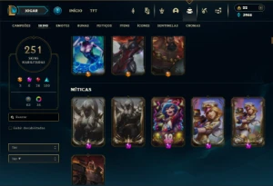 Esmeralda 4 com TODOS os champs e 251 Skins + 4 Prestigios - League of Legends LOL