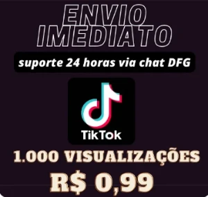 1k de visualização TIKTOK R$ 0,60 - Redes Sociais