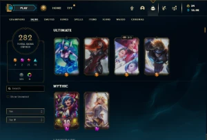 Unranked com 135 Champs e 282 Skins +  6 Vitoriosas ( SUP ) - League of Legends LOL