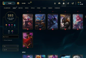 Unranked com 135 Champs e 282 Skins +  6 Vitoriosas ( SUP ) - League of Legends LOL