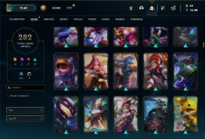 Unranked com 135 Champs e 282 Skins +  6 Vitoriosas ( SUP ) - League of Legends LOL