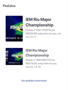 2 Ingressos para o MAJOR - Outros