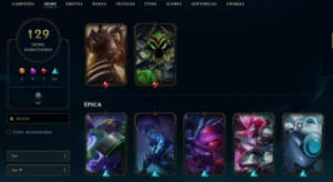 Conta League of Legends Full Acesso - 150 champs e 129 Skins LOL