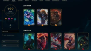 Conta League of Legends Full Acesso - 150 champs e 129 Skins LOL