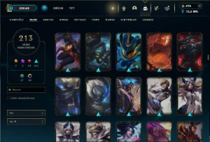 Mestre com TODOS os champs e 213 Skins + 150 PDL - League of Legends LOL