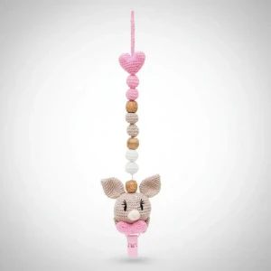 Prendedor Chupeta Coelhinho Amigurumi Artesanal Bebê Prático - Artesanato e Personalizados